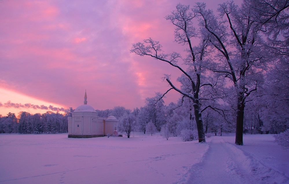 Winter morning Turkish bath