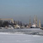 winter port on river