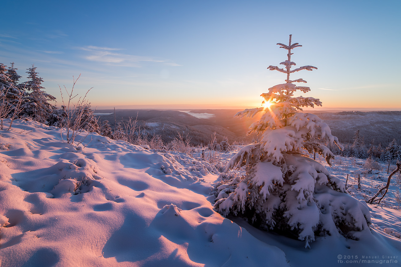 Winter-Sonnenaufgang im Schwarzwald