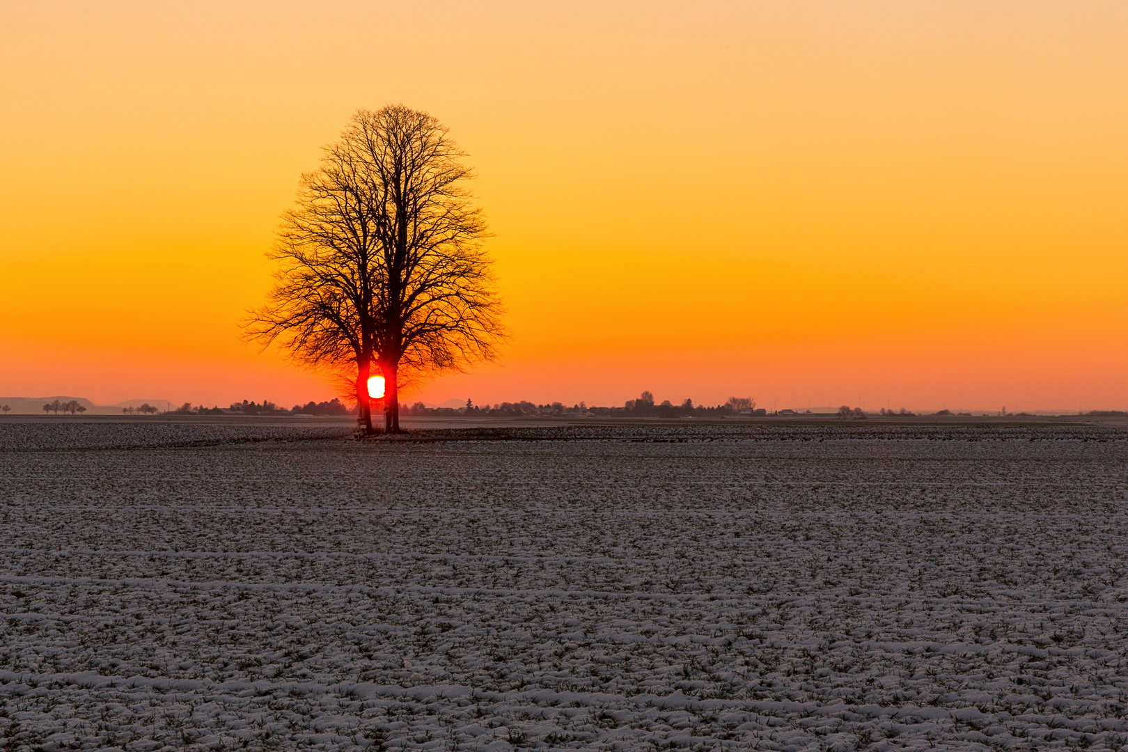 winter sundown