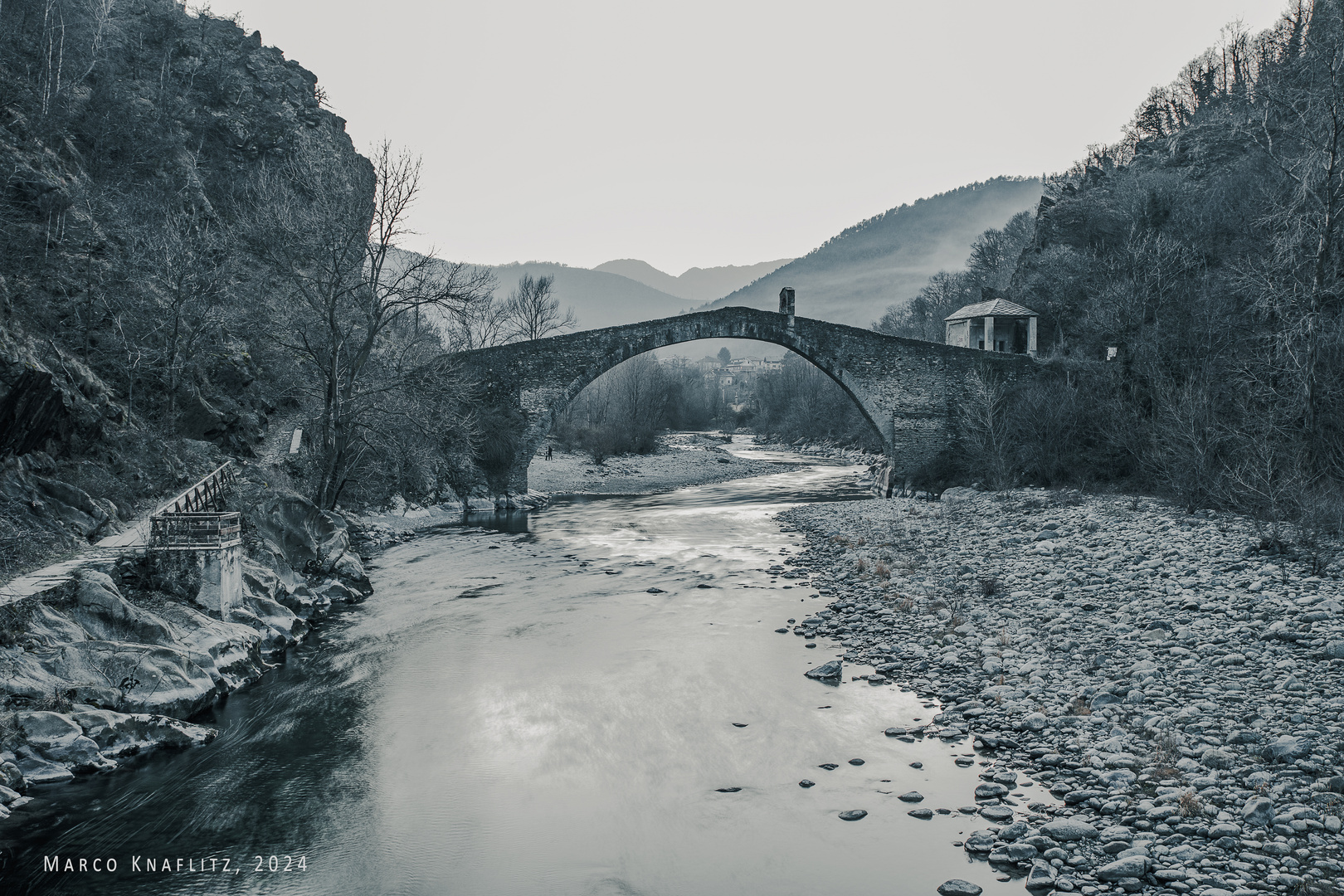 Winter sunset at the Devil's Bridge