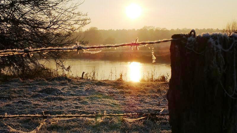 Winter Sunset in Central Europe.