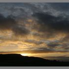 winter sunset on the simonside hills Northumberland