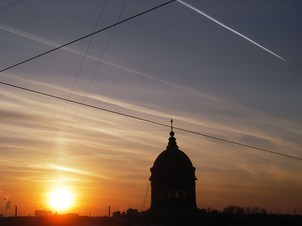 Winter Sunset over Saint-Petersburg