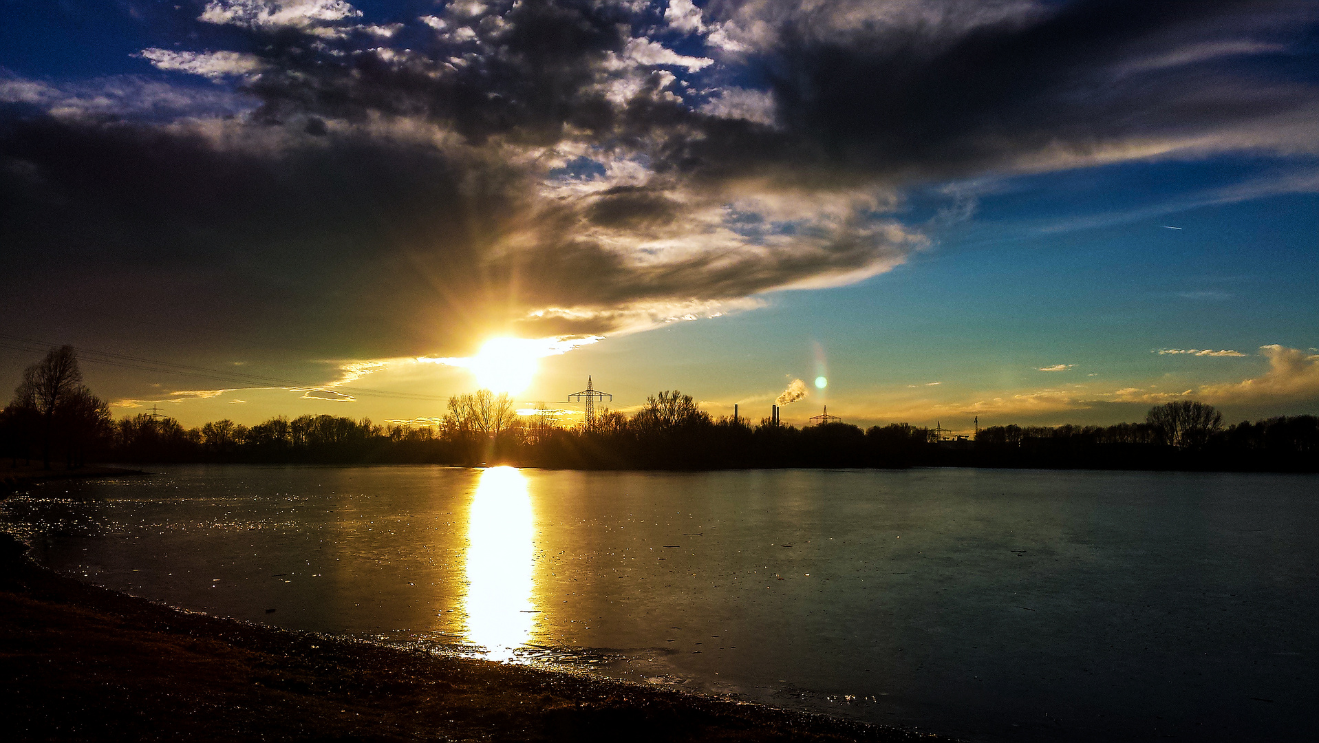 Winterabend am Feringasee