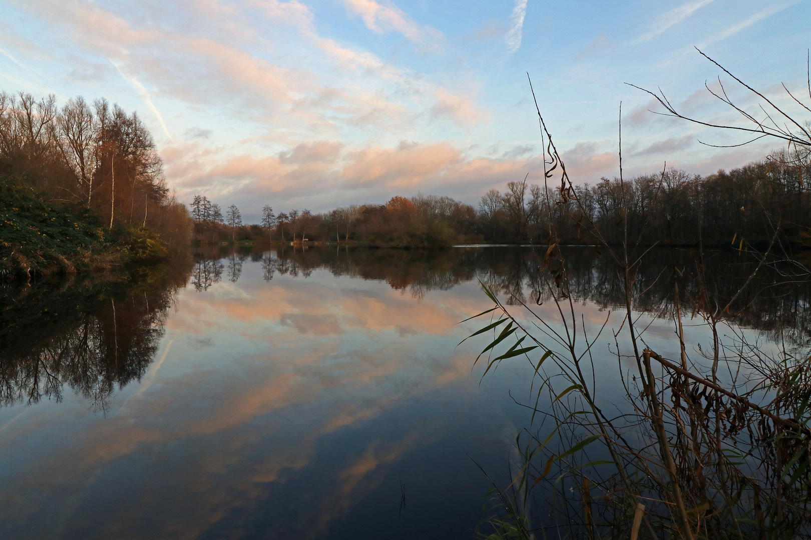 Winterabend am Fischteich