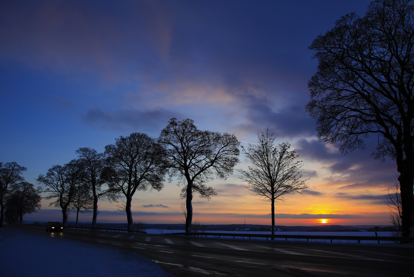 Winterabend Am Haarstrang Foto Bild Sunset Sonnenuntergang Natur Bilder Auf Fotocommunity
