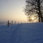 Winterabend am Hechenberg bei Burghausen