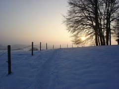 Winterabend am Hechenberg bei Burghausen