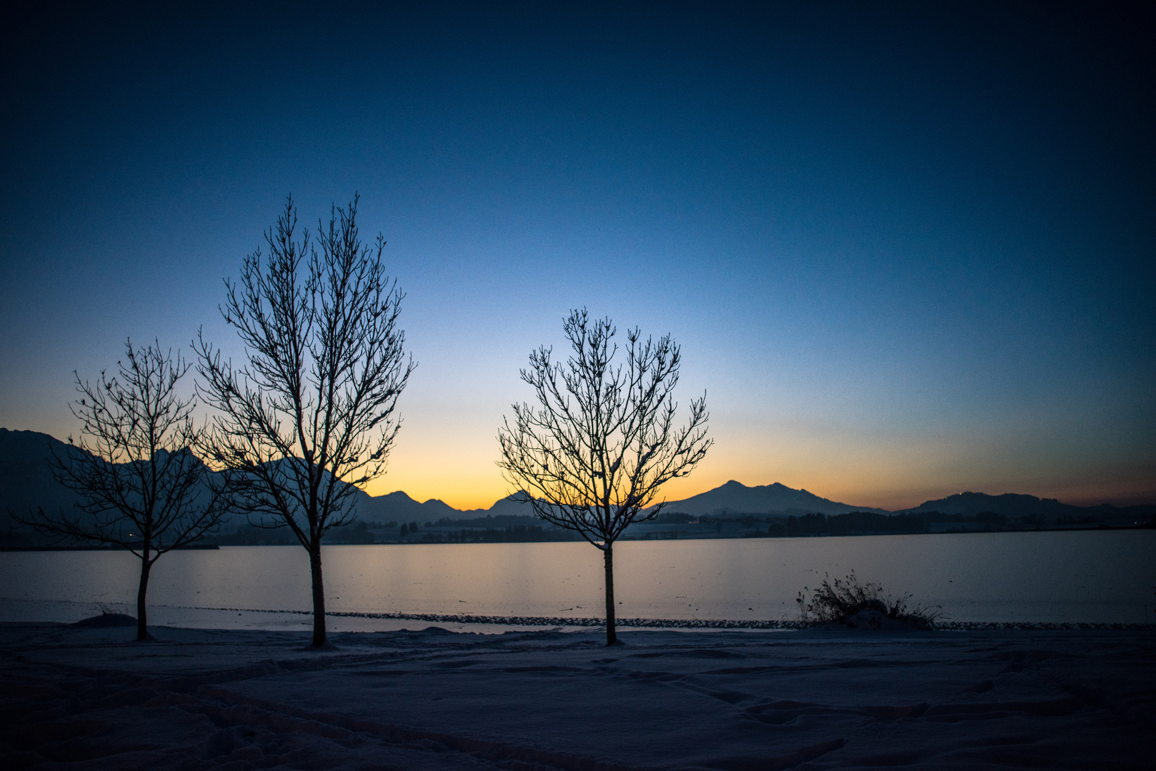 Winterabend am Hopfensee