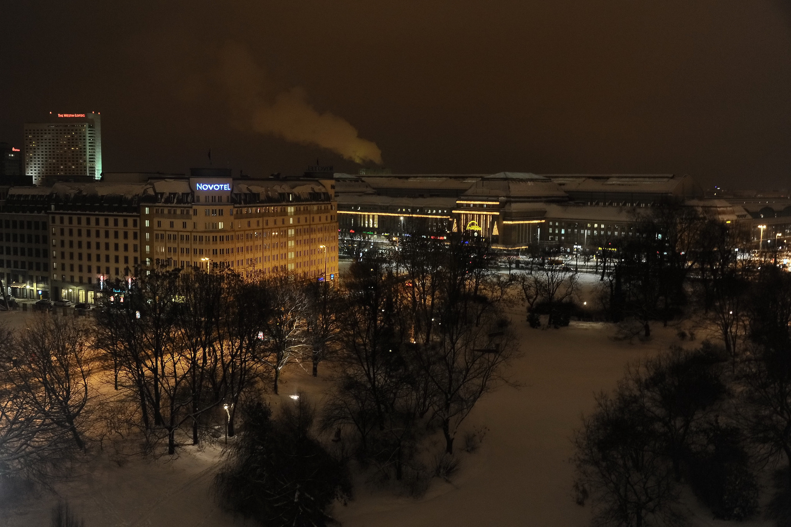 Winterabend am Schwanenteich