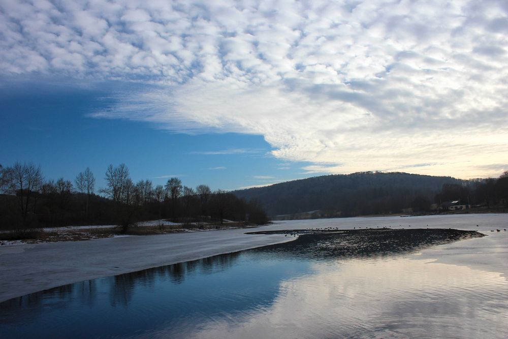 Winterabend am See