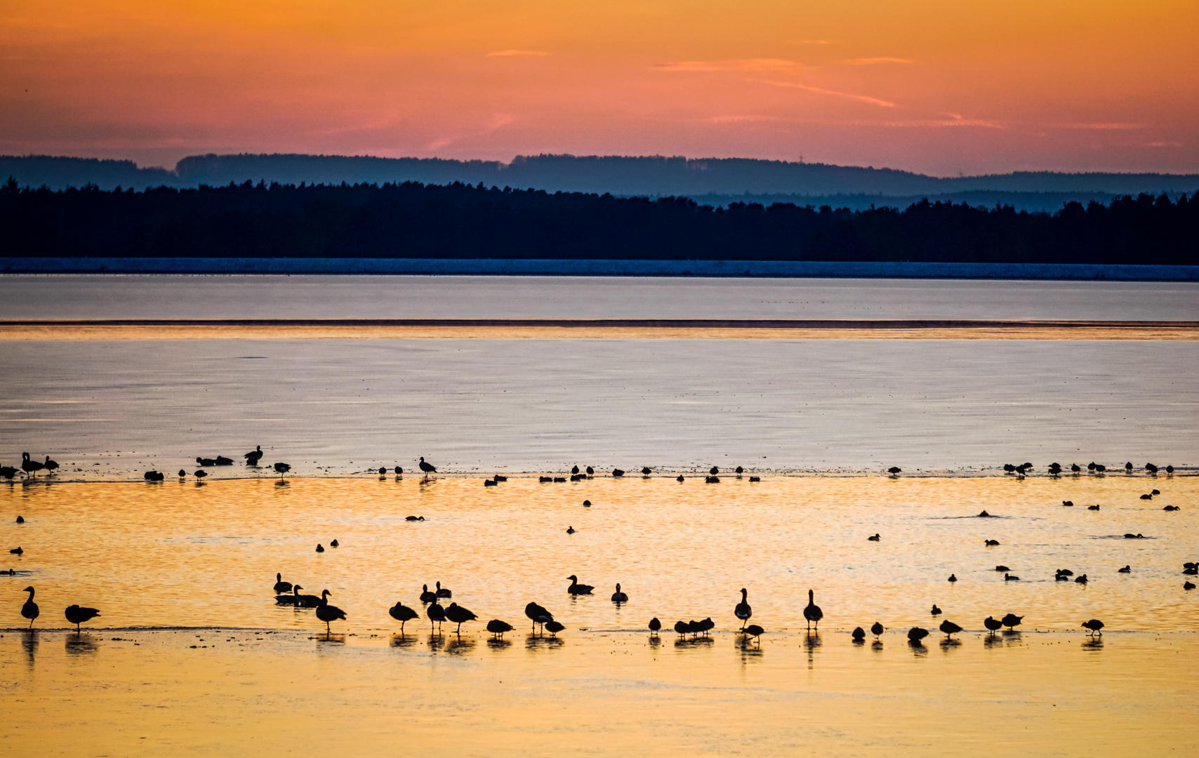 Winterabend am See