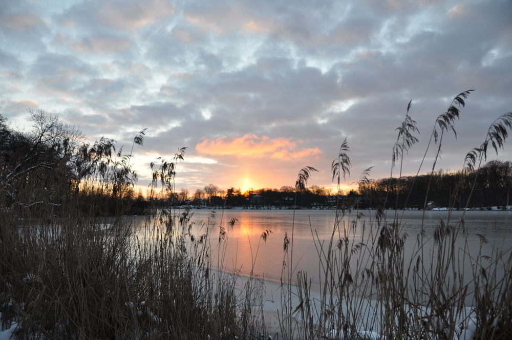 winterabend am see