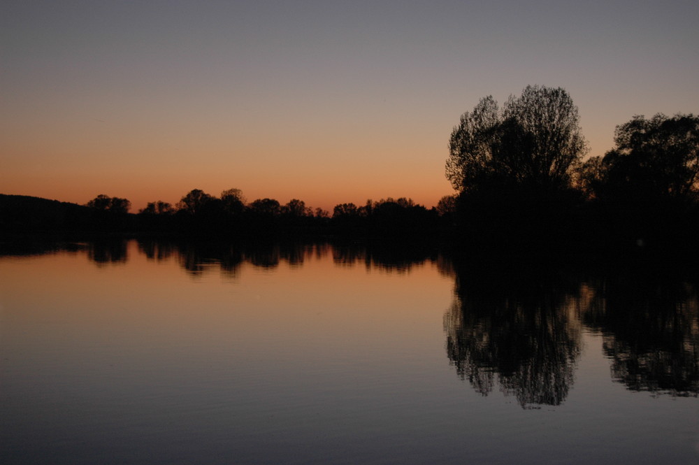 Winterabend am See von Sebastian Kieslich