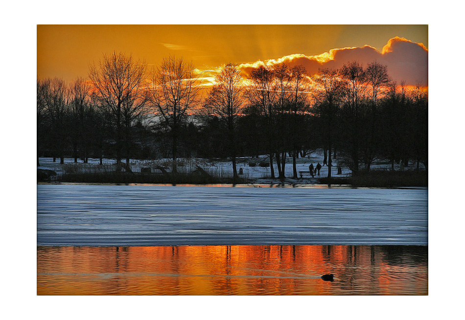 Winterabend am See