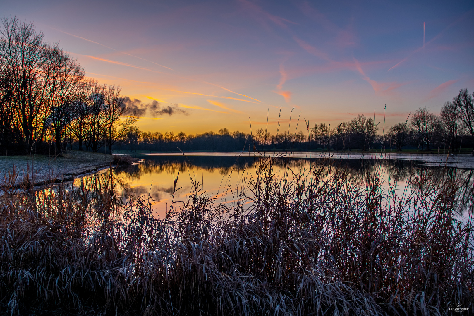 Winterabend am See