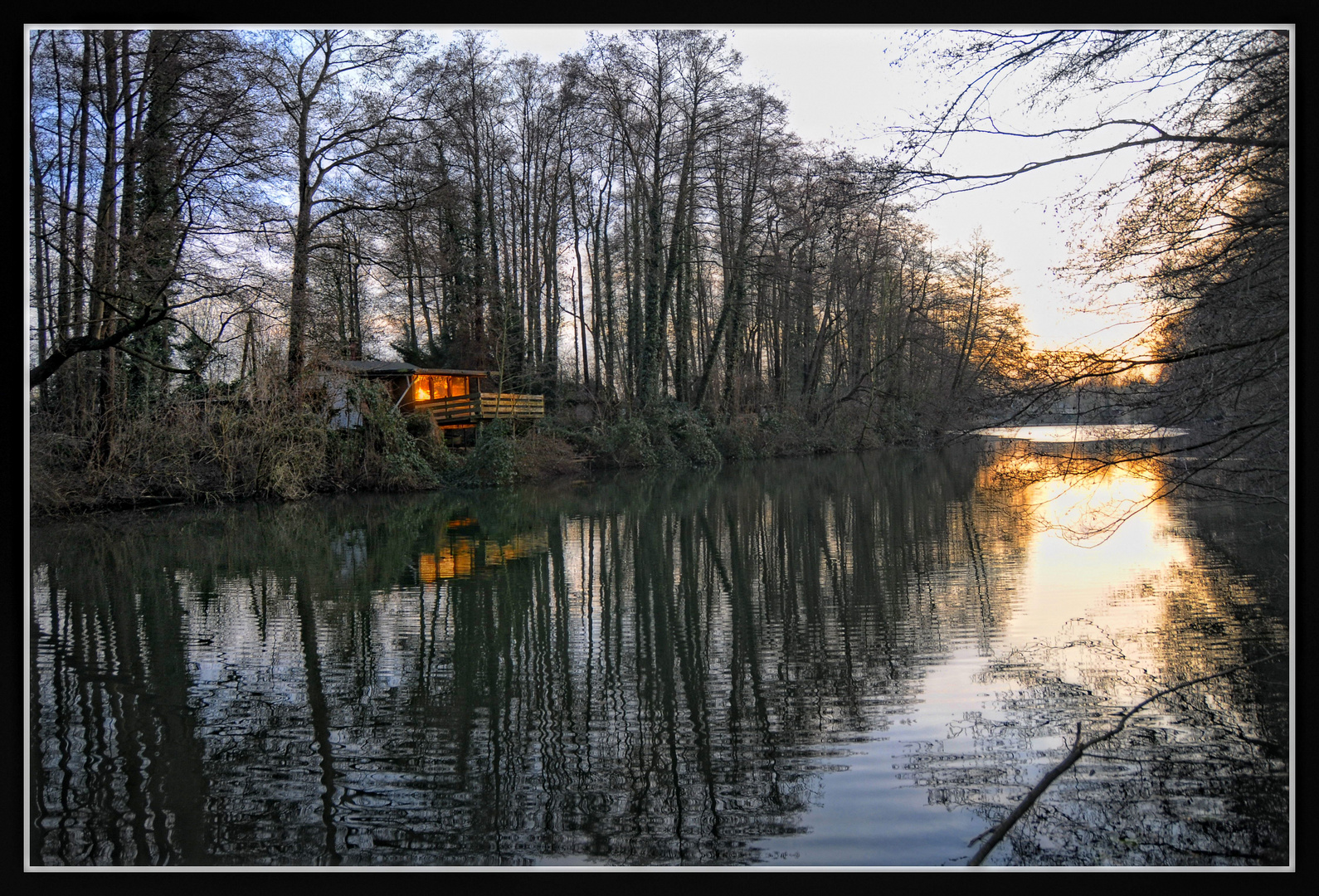 Winterabend am See