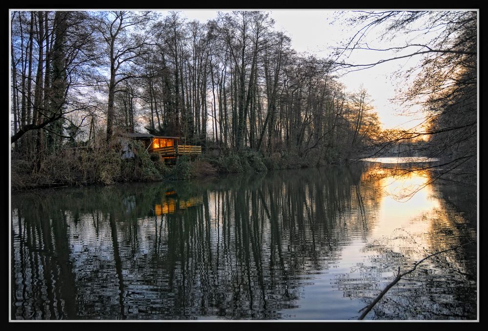 Winterabend am See