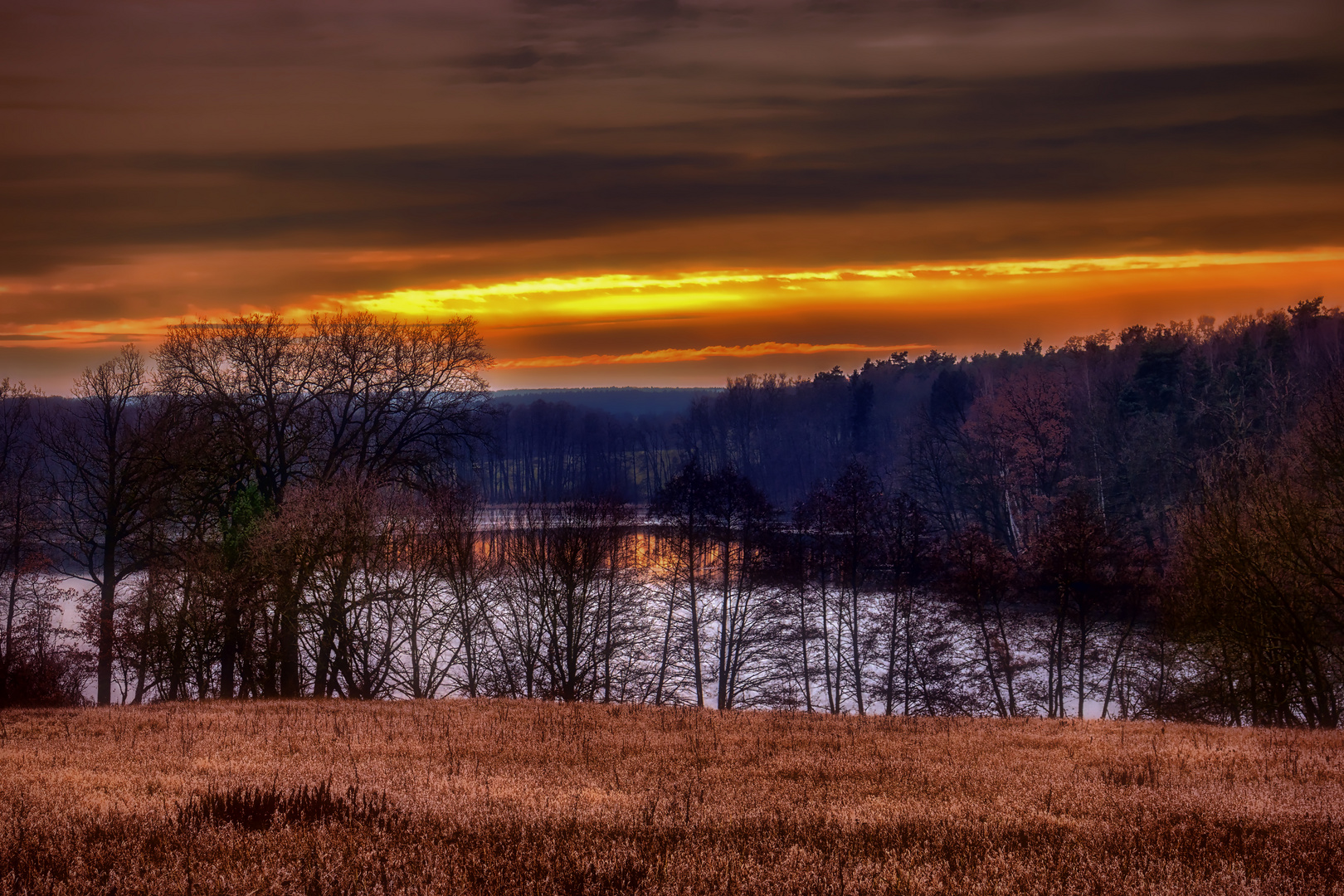 Winterabend am See