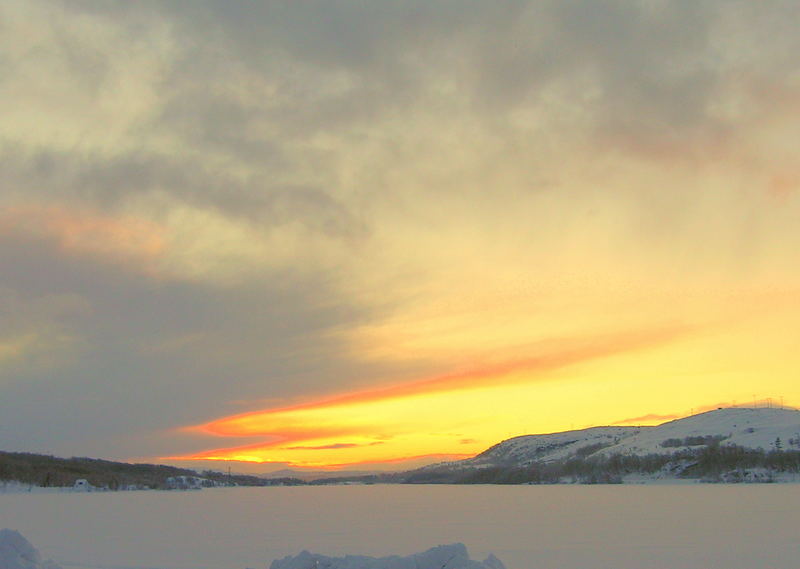 Winterabend am See