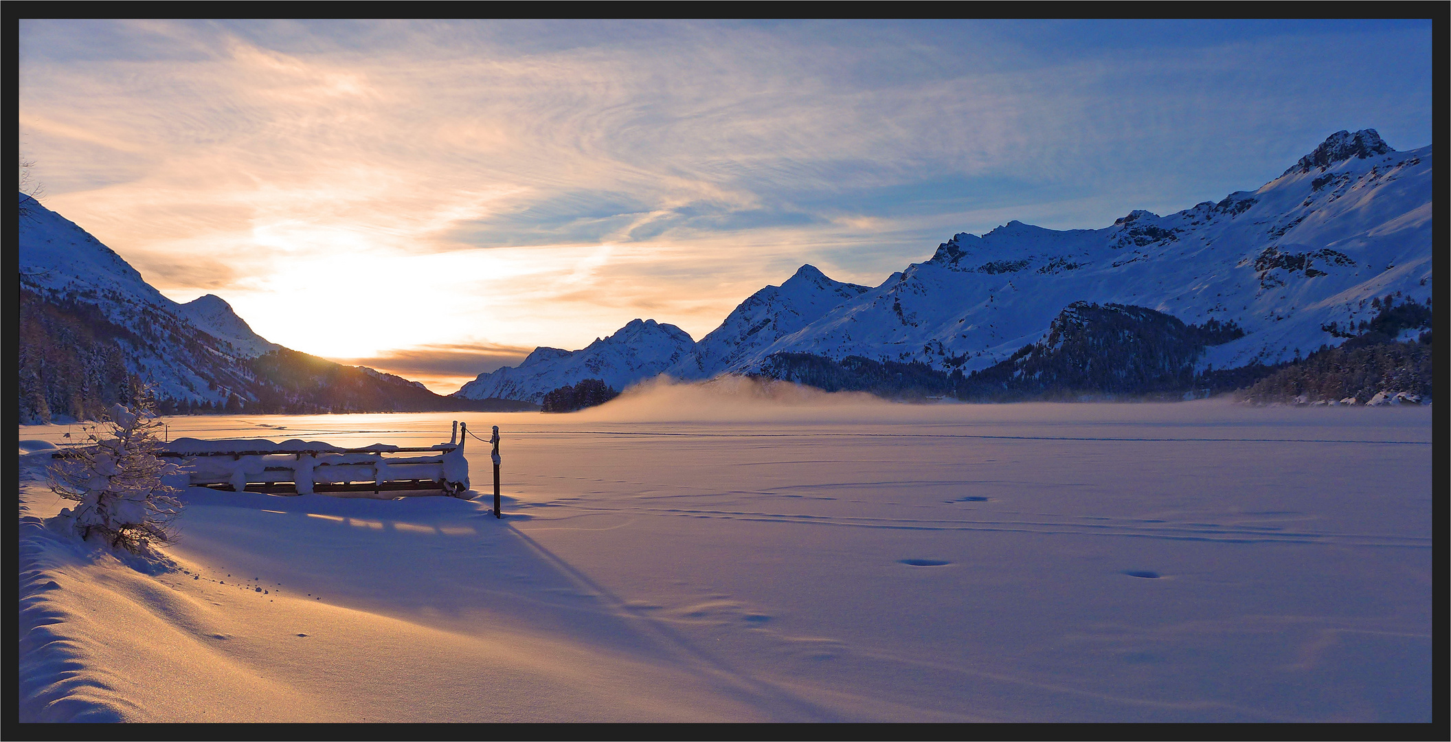 Winterabend am Silsersee II