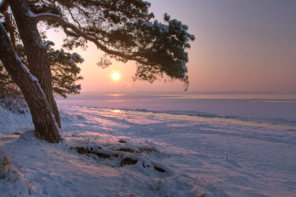 Winterabend am Strand