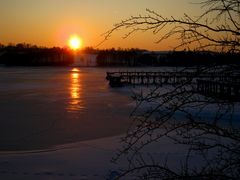 Winterabend am Untreusee in Hof