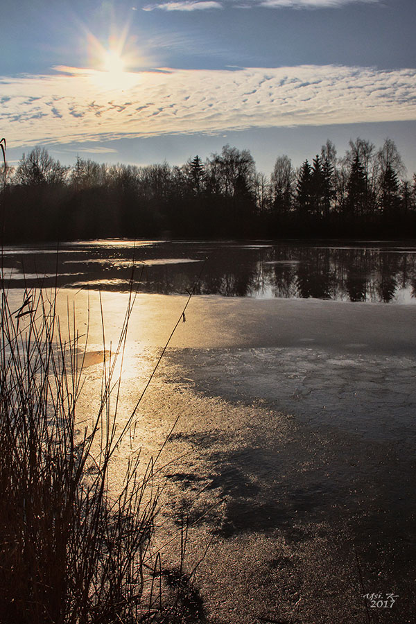 Winterabend am Wasser