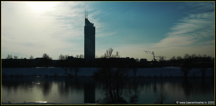 Winterabend an der Donauinsel