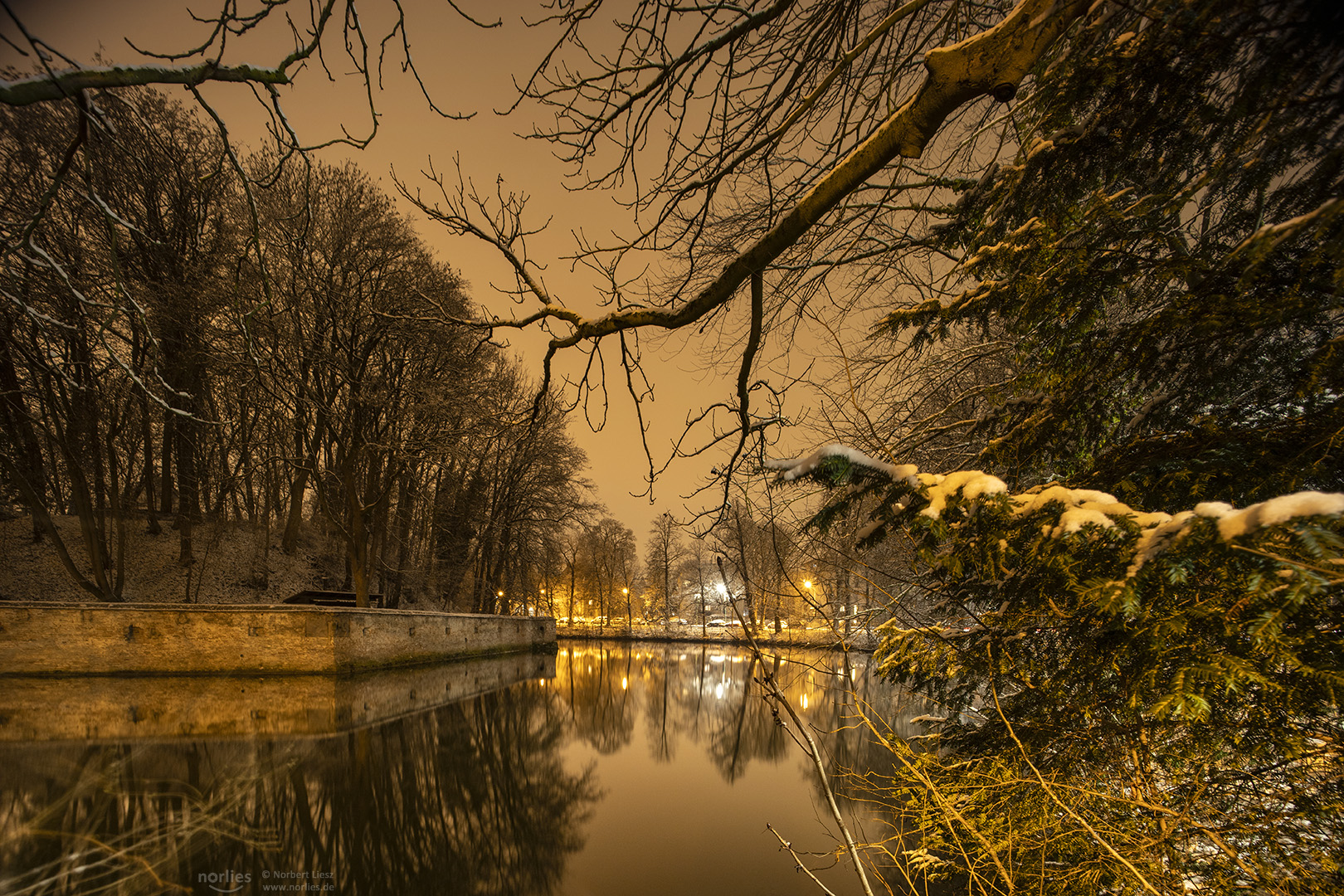 Winterabend an der Kahnfahrt