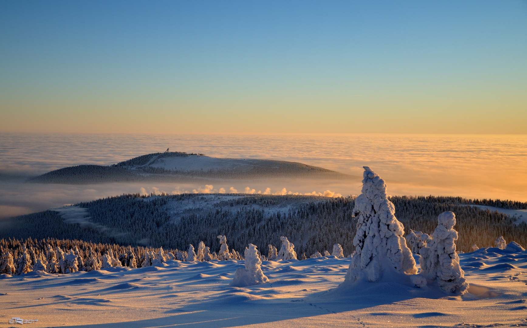 Winterabend auf dem Brocken