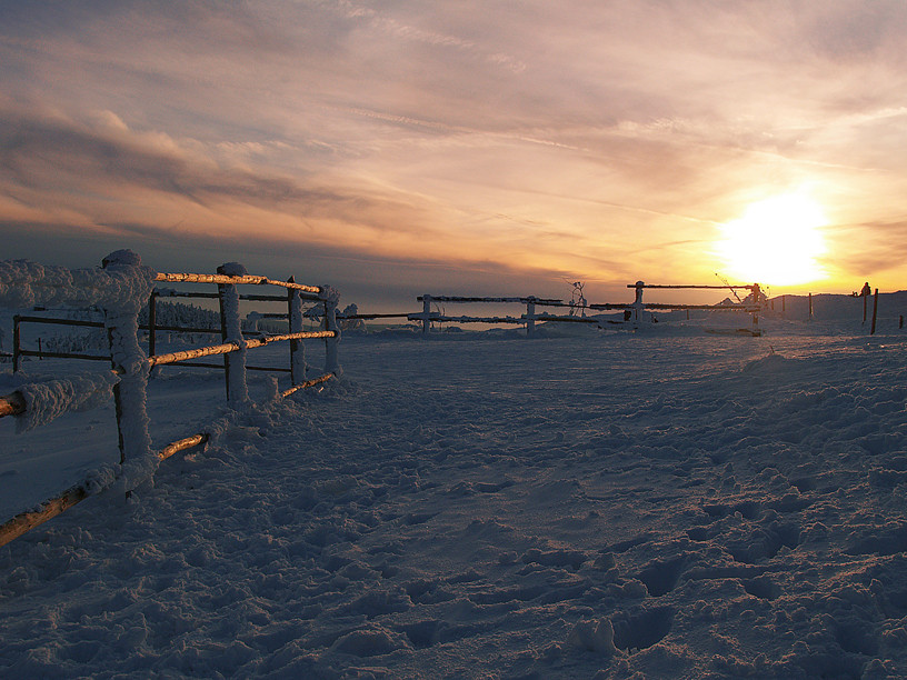 Winterabend auf dem Fichtelberg