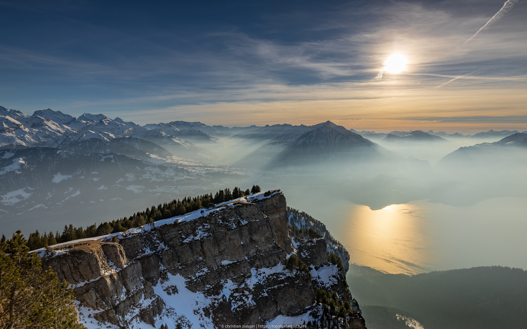 Winterabend auf dem Niederhorn