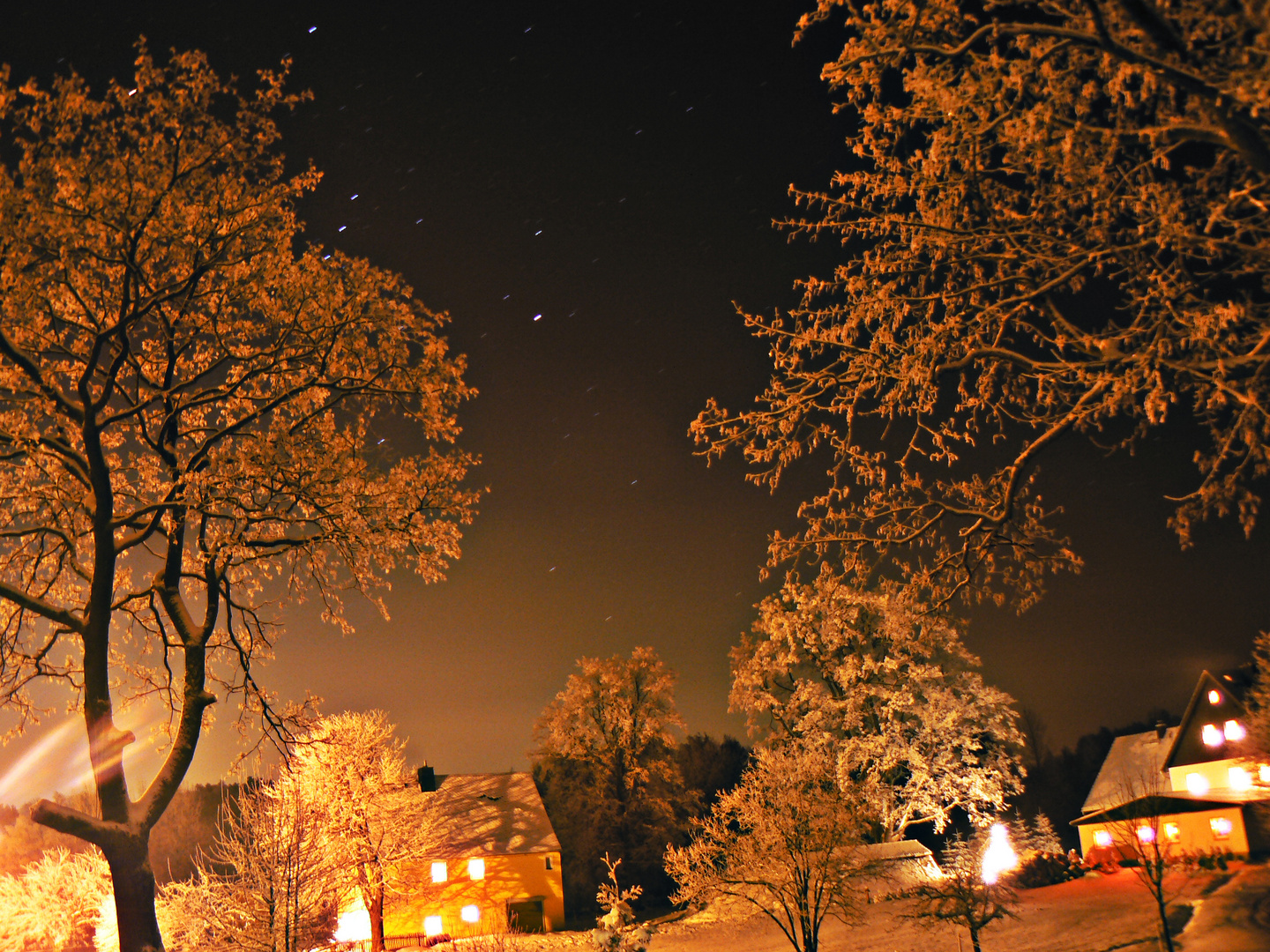 Winterabend im Erzgebirge