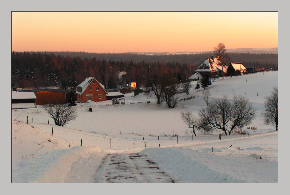 Winterabend im Erzgebirge