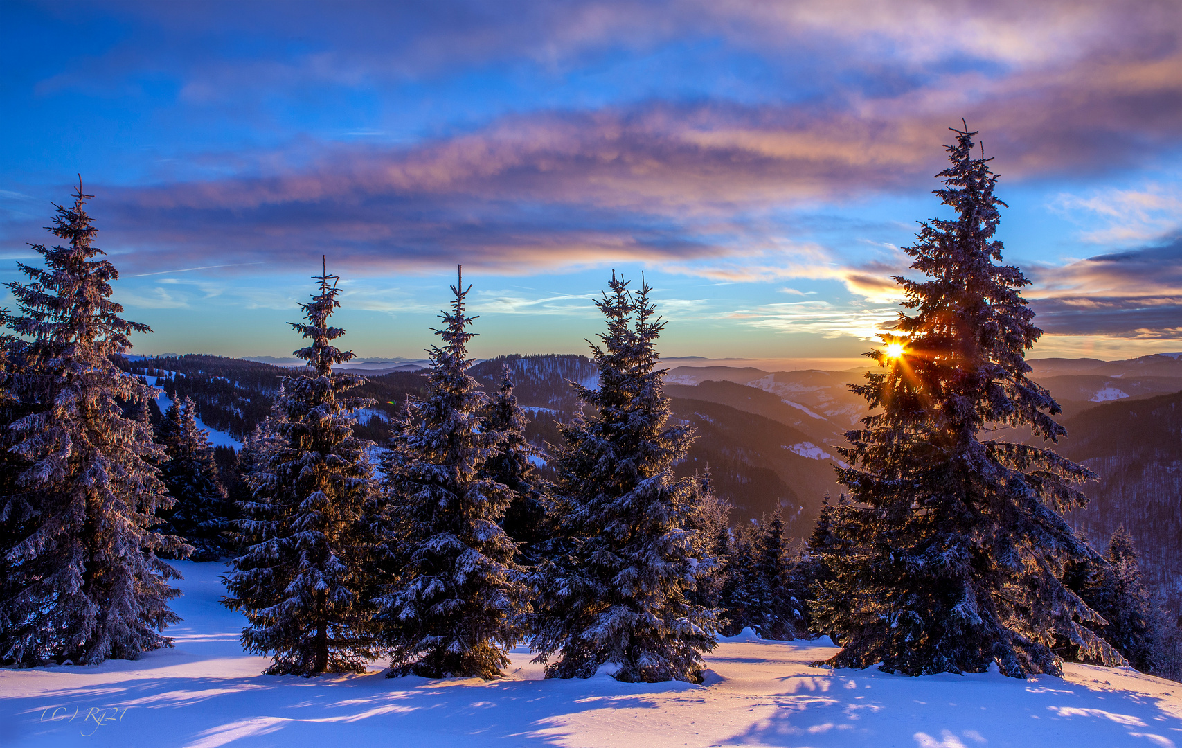 winterabend im schwarzwald 