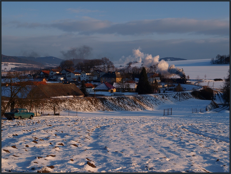 Winterabend im Vorland des Böhmerwaldes