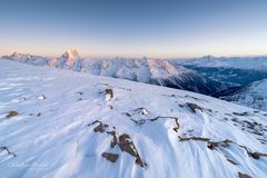 Winterabend in den Bergen