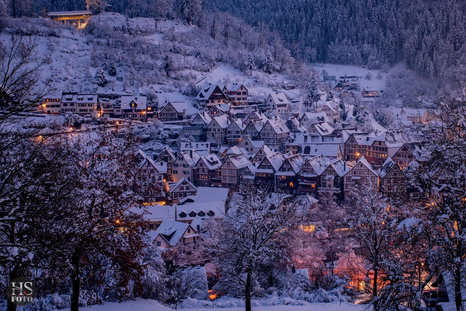 Winterabend in der Fachwerkstadt Schiltach