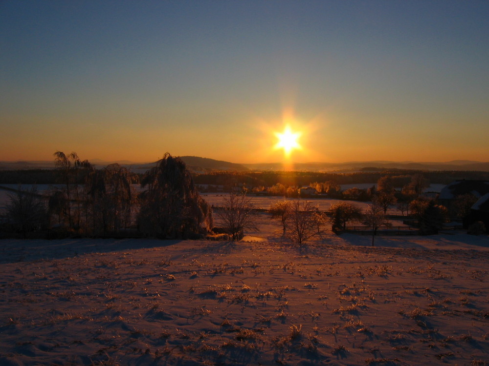 Winterabend in der Oberlausitz