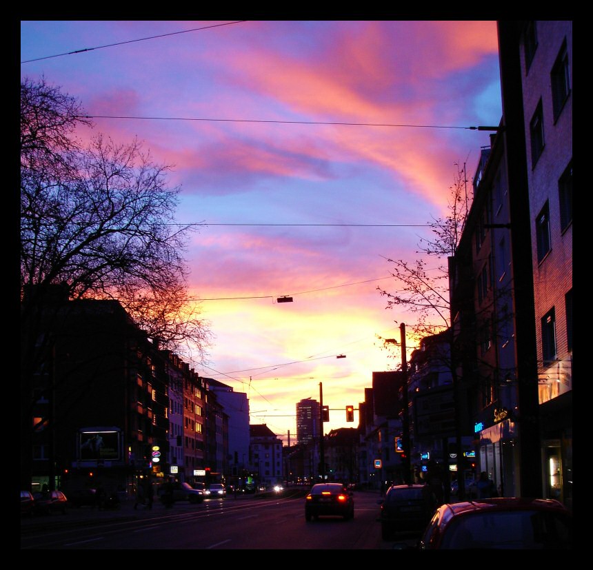 Winterabend in der Stadt