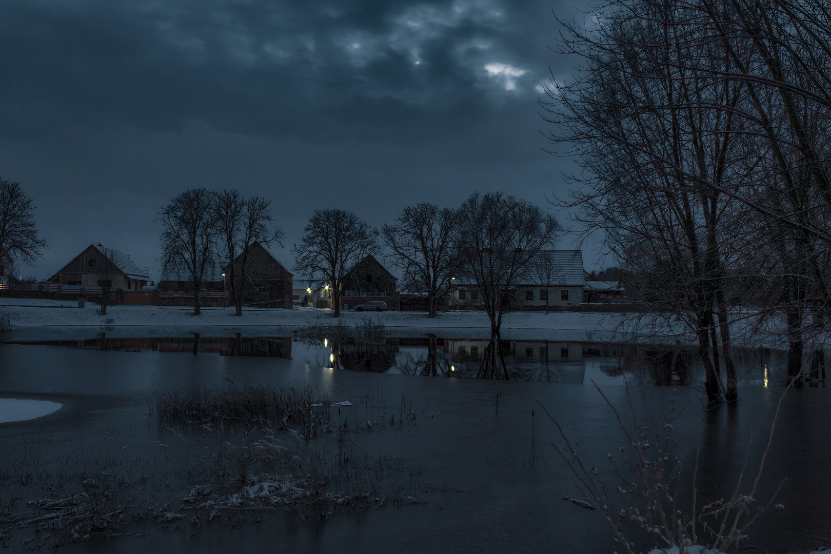 Winterabend in Hirschfelde