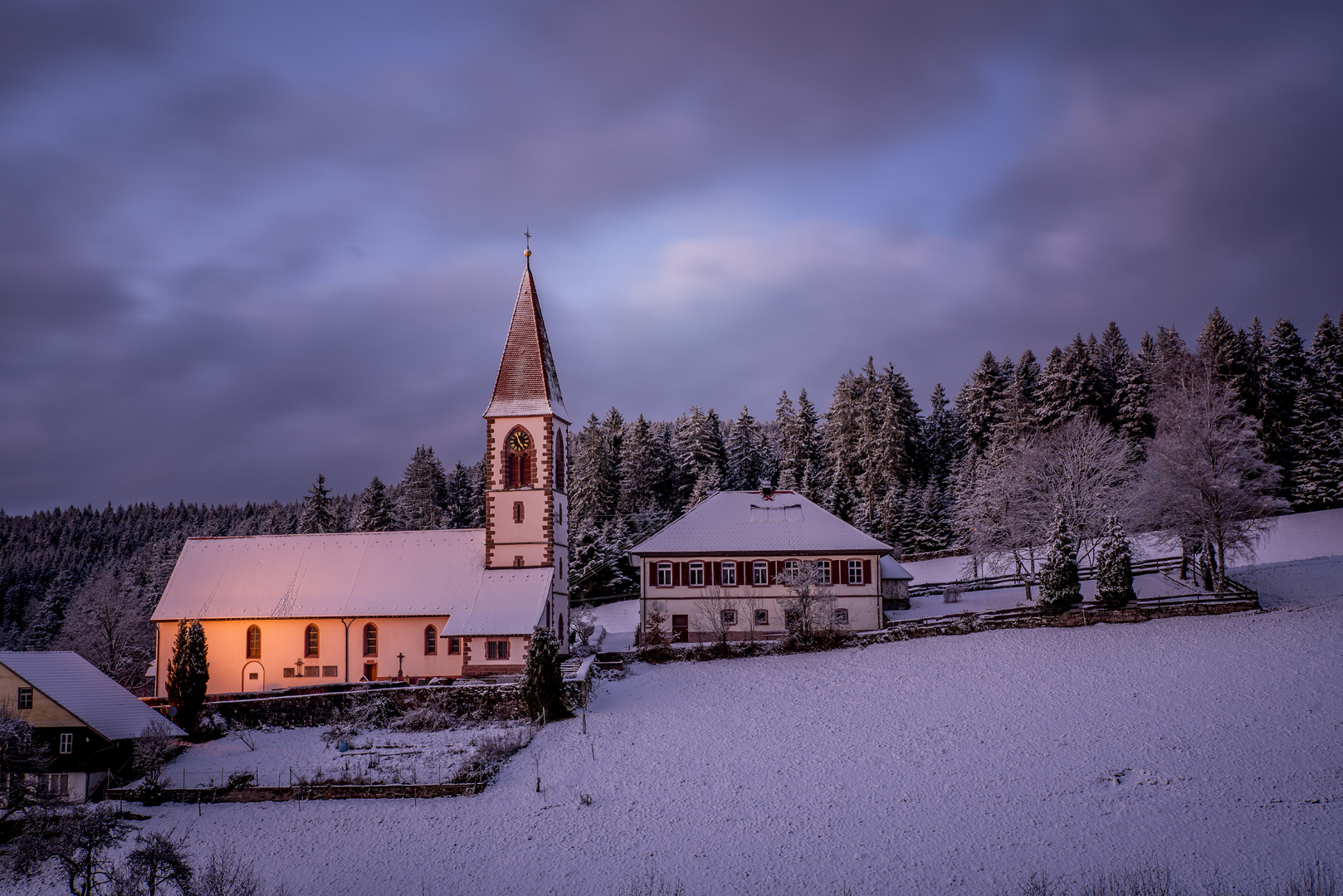 Winterabend in Wolfach St. Roman