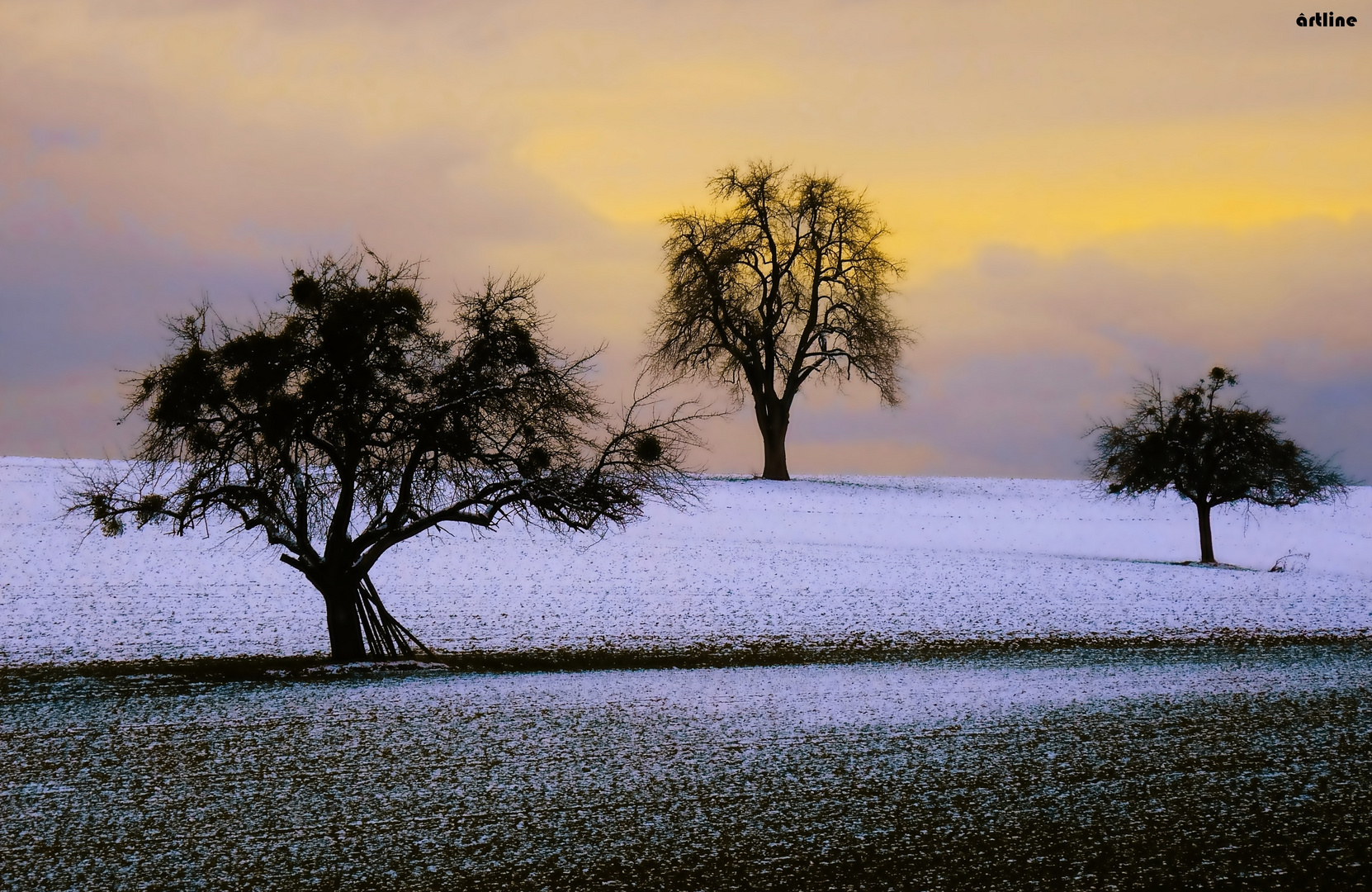 Winterabend,der letzte Schnee