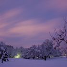 Winterabendhimmel über dem Wertwiesenpark in Heilbronn