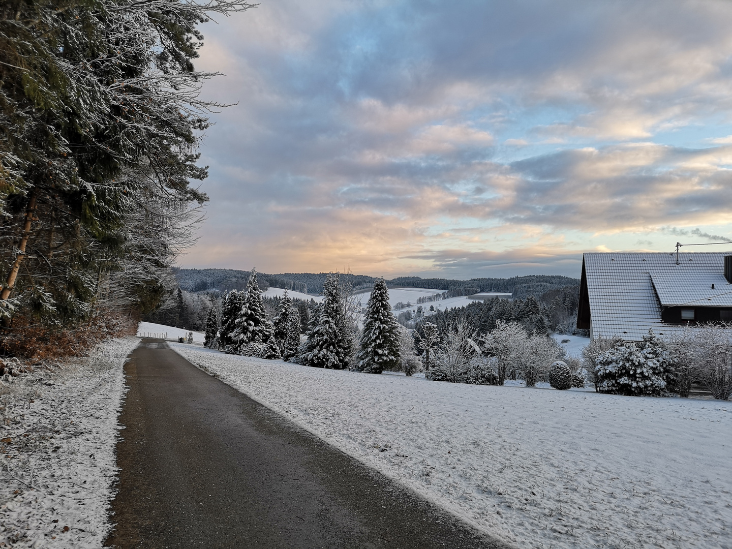 Winterabendstimmung auf meinem Weg 