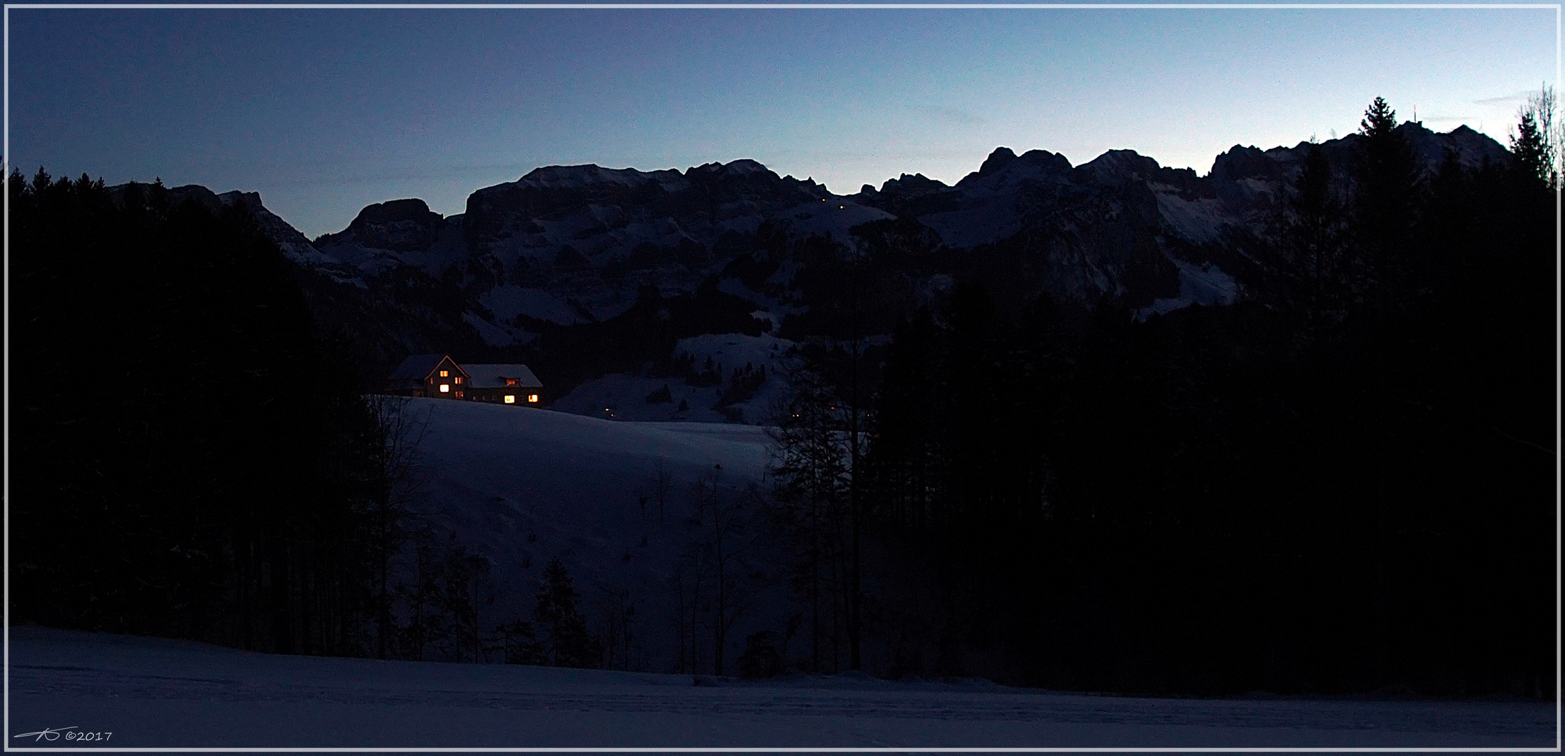 Winterabendstimmung im Appenzellerland