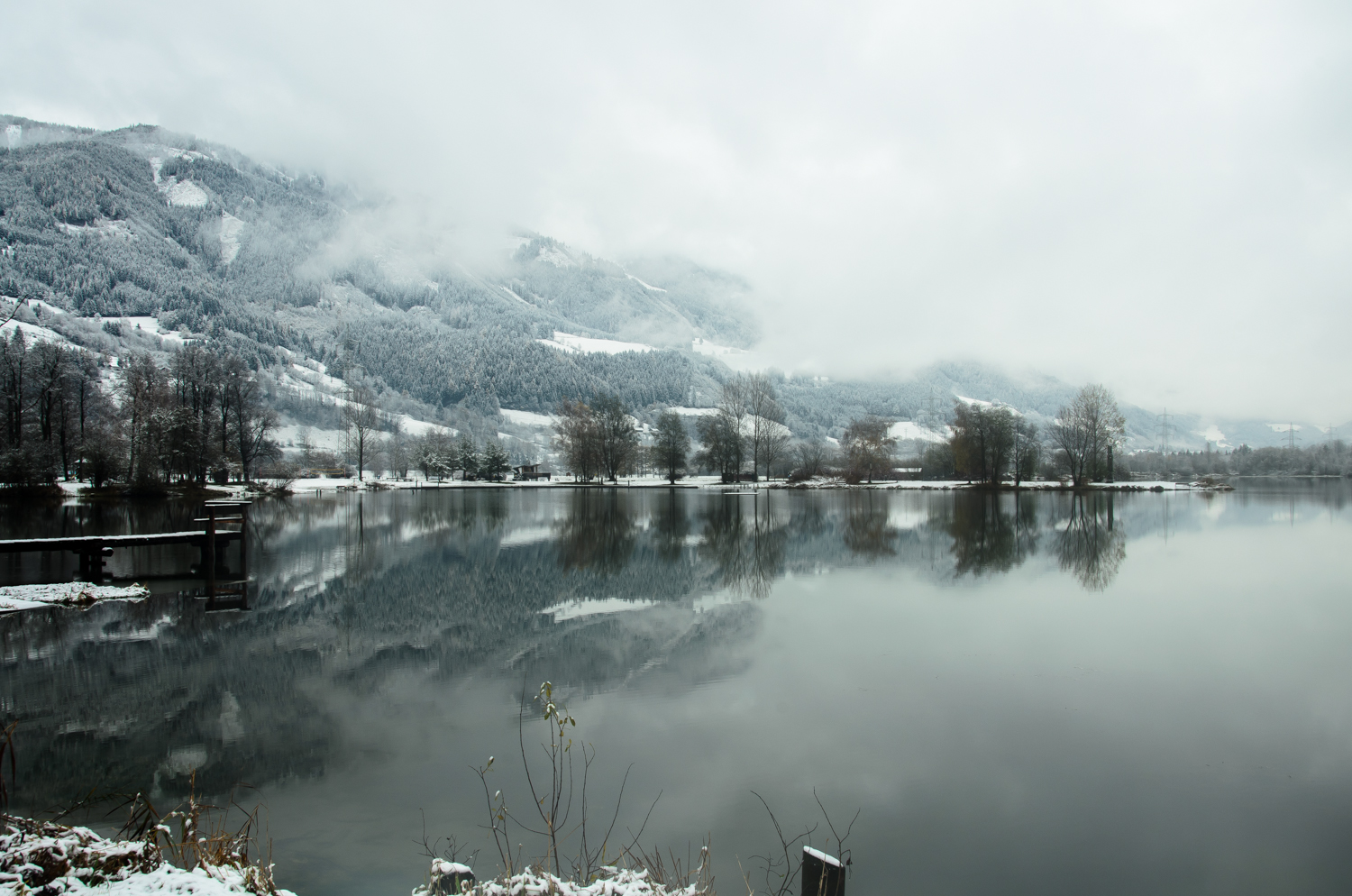 Winterbeginn am Gaishorner See, Steiermakr Österreich