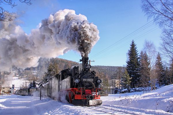 Winterdampf an der Preßnitz